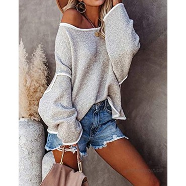 SALENT Womens Casual Oversized Sweaters Loose Soft Chunky Knit Long Batwing Sleeve Pullover Sweater Tunic Outfits Tops