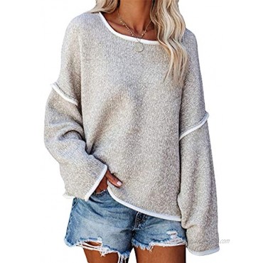 SALENT Womens Casual Oversized Sweaters Loose Soft Chunky Knit Long Batwing Sleeve Pullover Sweater Tunic Outfits Tops