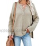 SHEWIN Women's Long Sleeve V Neck Button Knit Fall Pullover Sweaters Casual Jumper Tops