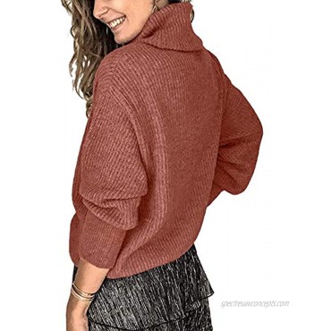 Sovelen Women's Oversized Turtleneck Chunky Pullover Sweaters Cowl Neck Long Sleeve Winter Slouchy Loose Knit Sweaters
