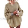 Ugerlov Women's Oversized Sweaters Batwing Sleeve Mock Neck Jumper Tops Chunky Knit Pullover Sweater