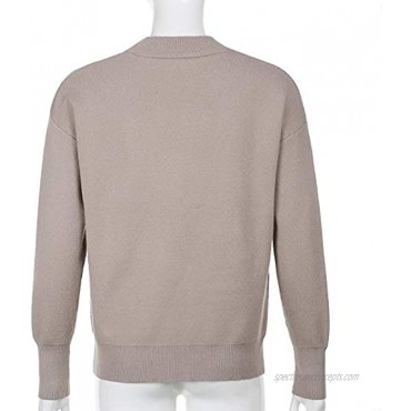 Womens Girls Sweater Y2K Argyle Preppy Knit Sweater Tops Color Block Pullover Sweater Streetwear Outwear