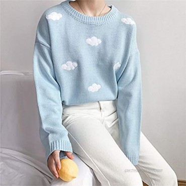 Women's Harajuku Wild College Wind Loose Cloud Sweater Kawaii Ulzzang Vintage Cute Punk Pullover Jumper