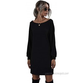 Women's Sexy Long Sleeve Wrap Knit Sweater Mini Dress Shoulder Blouse Tops X-Large Black