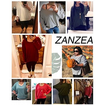 ZANZEA Women's Batwing Sleeve Off Shoulder Loose Oversized Baggy Tops Sweater Pullover Casual Blouse T-Shirt