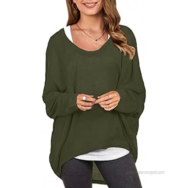 ZANZEA Women's Batwing Sleeve Off Shoulder Loose Oversized Baggy Tops Sweater Pullover Casual Blouse T-Shirt