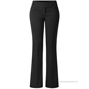 Design by Olivia Women's Relaxed Boot-Cut Stretch Office Pants Trousers Slacks