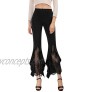 Scarlet Darkness Women Gothic Flare Bell Bottoms Pants High Waist Palazzo Lounge Pants