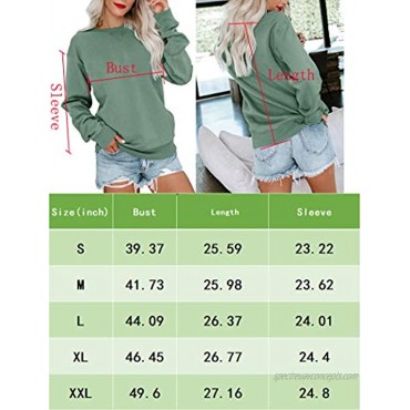 Bingerlily Womens Casual Long Sleeve Sweatshirt Crew Neck Cute Pullover Relaxed Fit Tops