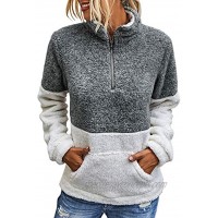 BTFBM Women Sherpa Pullover Quarter Zip Long Sleeve Fluffy Soft Fleece Jackets Sweaters Sweatshirts Hoodies Outwear Coat