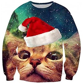 Cutiefox 3D Print Crew Neck Pullover Ugly Christmas Sweater Sweatshirts