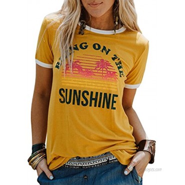Nlife Bring On The Sunshine Graphic Long Sleeves Tees Blouses for Women Tops Sweaters for Women