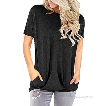 onlypuff Short Sleeve Batwing Sleeves for Women Casual Basic Comfy Tee Shirt Round Neck Tunic Tops
