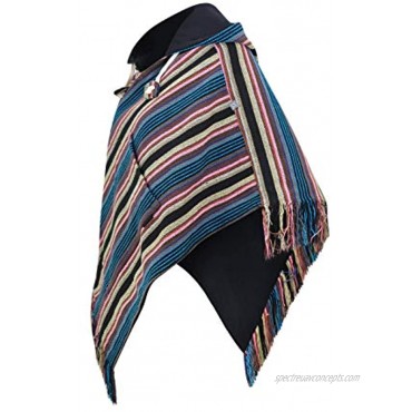 virblatt Ponchos for Women | 100% Cotton | Mexican Poncho Hooded Poncho| Reversible | Baja Hoodie Women Pancho Cape