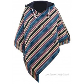 virblatt Ponchos for Women | 100% Cotton | Mexican Poncho Hooded Poncho| Reversible | Baja Hoodie Women Pancho Cape