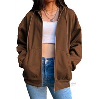 Women's Oversized Hoodie Sweatshirt Zip Up Jacket Vintage Zipper Hoodie Long Sleeve 90s Y2K E-girl Transition Coat