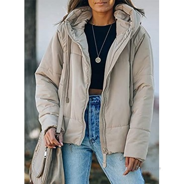 Acelitt Women Winter Warm Zip Up Quilted Short Down Jackets Coat with Pockets