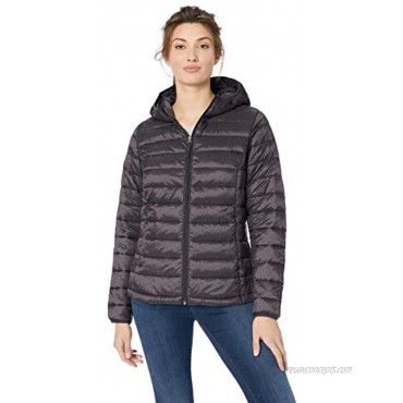 Essentials Women's Lightweight Long-Sleeve Full-Zip Water-Resistant Packable Hooded Puffer Jacket
