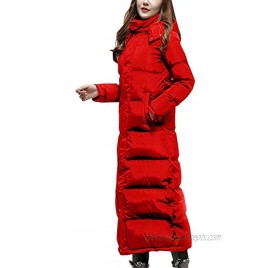 Flygo Women's Winter Maxi Removeble Hooded Long Down Jacket Parka Coat