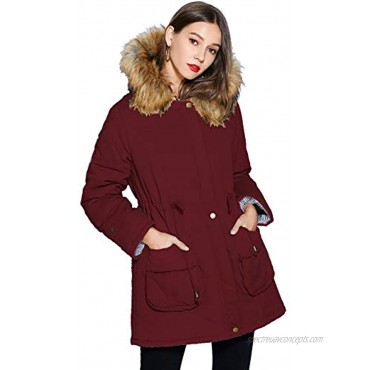 Freeprance Winter Coats for Women Parka Jacket Coat with Faux Fur Lining Hood