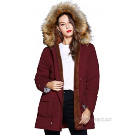 Freeprance Winter Coats for Women Parka Jacket Coat with Faux Fur Lining Hood
