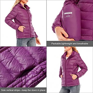 HANYOUNG Womens Down Jacket Packable Ultra light Weight Hooded Winter Coat