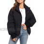 MEROKEETY Women's Winter Long Sleeve Zip Puffer Jacket Pockets Baggy Short Down Coats,Coffee,L