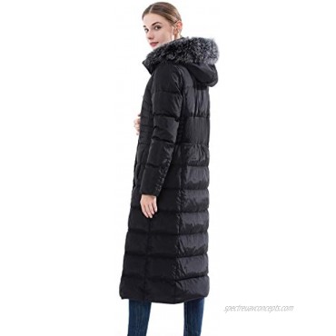 Obosoyo Women's Hooded Thickened Long Down Jacket Maxi Down Parka Puffer Coat