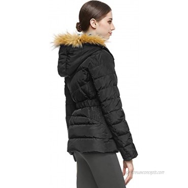 Orolay Women's Short Down Coat with Removable Elastic Belt