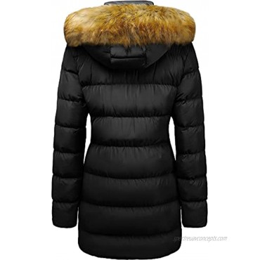 Szory Women's Winter Down Thicken Jacket Puffer Parka Coat with Removable Fur Hood