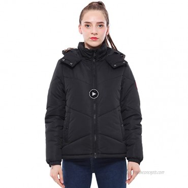 Women's Water-Resistant Heavy Padded Quilted Puffer Jacket Winter Bubble Coat