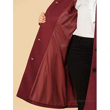 Agnes Orinda Women's Plus Size Single Breasted Belted Winter Long Coat