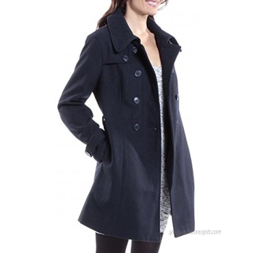 Alpine Swiss Keira Womens Wool Double Breasted Belted Trench Coat
