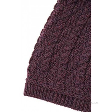 Aran Crafts Women's Cable Knit Soft Collar 3 Button Coat 100% Merino Wool