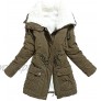 Aro Lora Women's Winter Warm Faux Lamb Wool Coat Parka Cotton Outwear Jacket