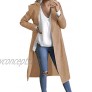 Auxo Women Trench Coat Long Sleeve Pea Coat Lapel Open Front Long Jacket Overcoat Outwear Cardigan