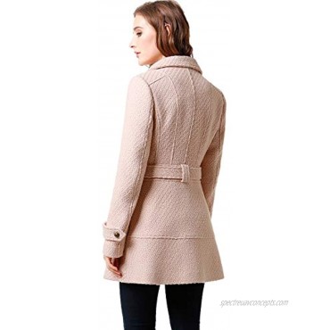 BGSD Women's Wool Blend Belted Walking Coat