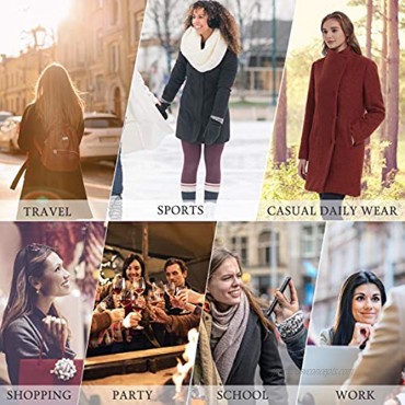 IKAZZ Women's Wool Blend Coat Warm Windproof Elegant Pea Mid-Length Trench Jacket
