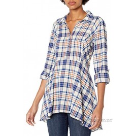 Vintage America Blues Women's Sequoia Button Down with Roll-tab Sleeves and Sharkbite Hem