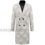 Women's Double Breasted Wool Plaid Peacoat Notch Lapel Walker Coat with Removable Bib