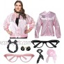 1950s Women Pink Plus Size Jacket with Cat Eye Glasses Headband Set
