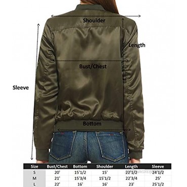 Fashionazzle Women's Solid Classic Zip Up Quilted Short Bomber Jacket Padded Coat
