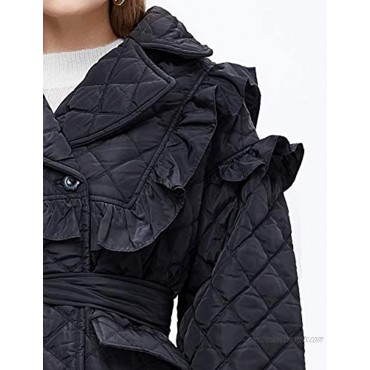 Generic M Retail Premium Collection Women Fashion Thickened Diamond Type Quilted Coat for Winter Warm Outwear Black Large