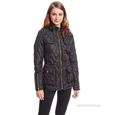Sam Edelman Women's Lexi Quilted Jacket with Plaid Trim