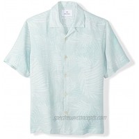 28 Palms Men's Relaxed-Fit Silk Linen Tropical Leaves Jacquard Shirt