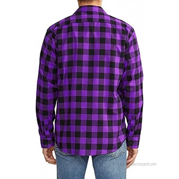 Cromoncent Men's Casual Plaid Flannel Button Down Shirt