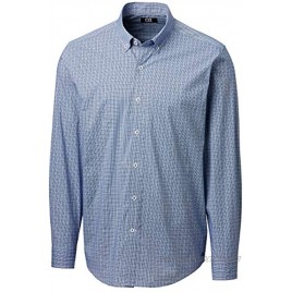 Cutter & Buck Men's Long Sleeve Soar Windowpane Check Button Down Shirt