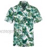 ELETOP Men's Hawaiian Shirt Quick Dry Tropical Aloha Shirts Short Sleeve Beach Holiday Casual Shirts L2