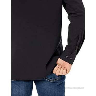 Essentials Men's Long-Sleeve Regular-fit Casual Poplin Shirt