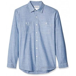 Essentials Men's Regular-fit Long-Sleeve Chambray Shirt
